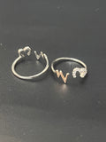 Ladies Toe Rings_2 In 1 Heart