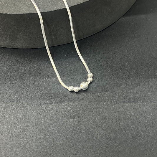 Ladies Silver _Plain Ball Chain _02