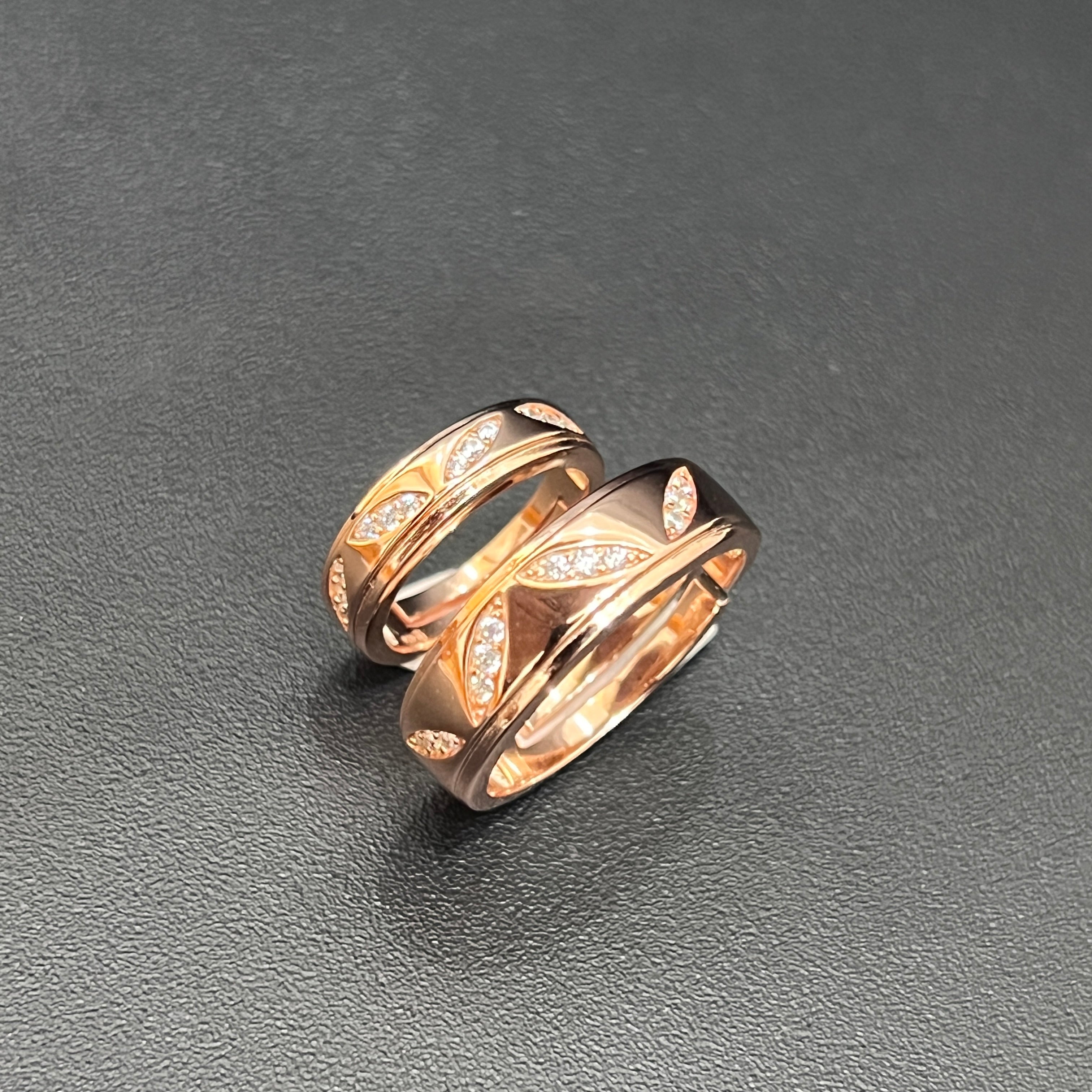 Couple Rings _Classic Rose gold Finished