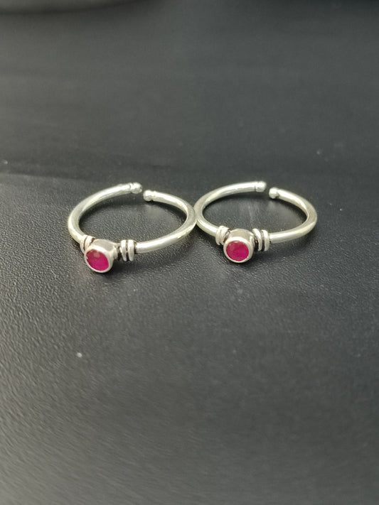 Ladies Pink Pill Toe Rings