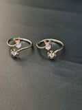 Ladies Toe Ring _2 White Stone