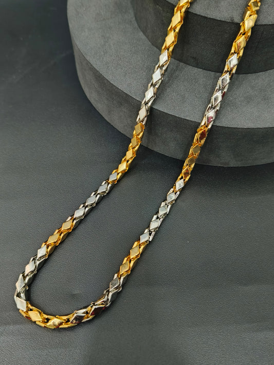 Men's Chain_Two Tone Italian Kathil Chain Rosegold & Silver