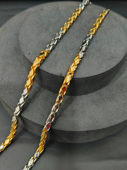 Men's Chain_Two Tone Italian Kathil Chain Rosegold & Silver