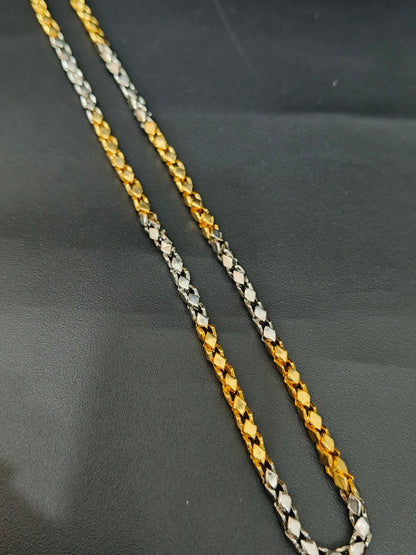 Men's Two Tone Italian Kathil Chain (Silver & Rosegold)