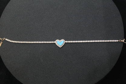 Ladies Stone Bracelet_Blue Heart