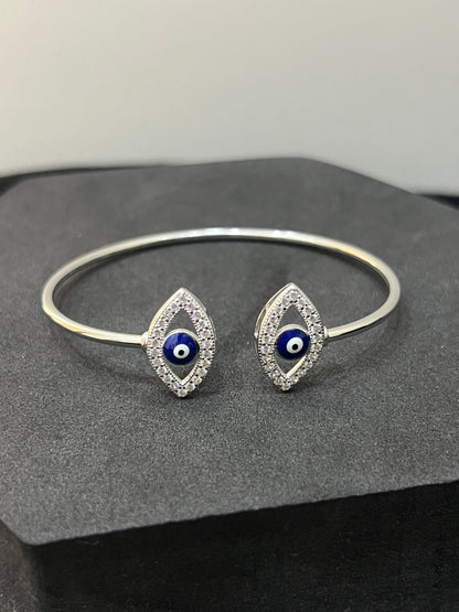 Ladies Flexi Kada_Full Stone Double Evil Eye