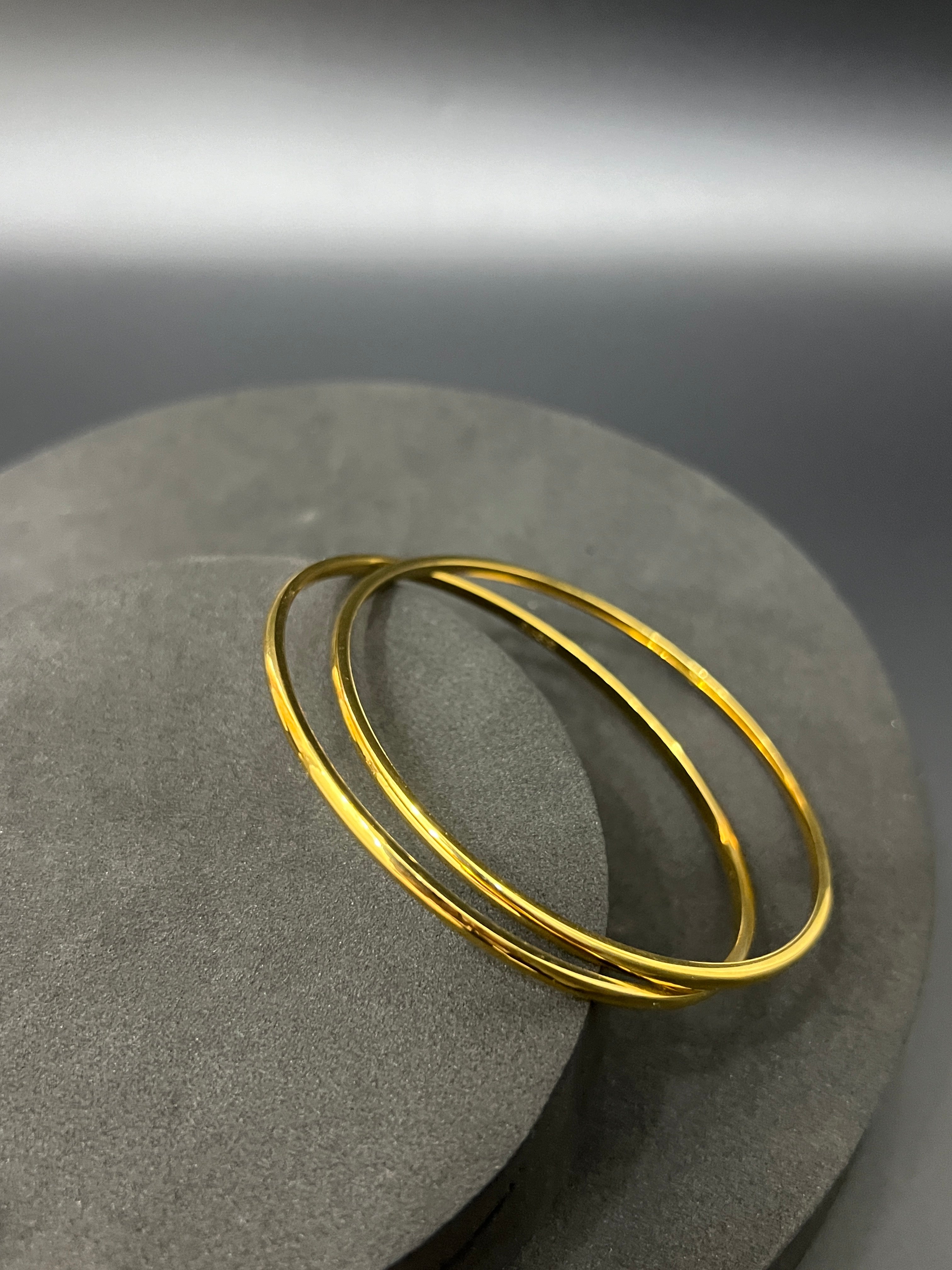 Silver ladies Bangles Gold Finished