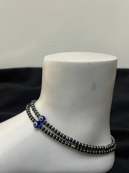 Evil Eye Black Beads Anklet