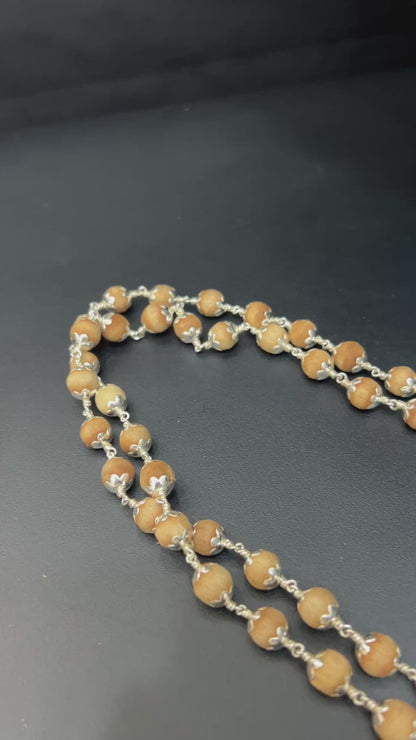 Silver Ayyappa Chandan Malai 108Beads