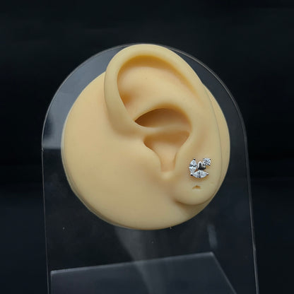 Silver Second Studs Anchor Drops Platinum