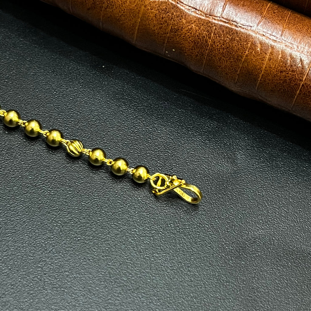Silver Ladies Bracelet Antique Edition Blue Beads Gold Finish 925