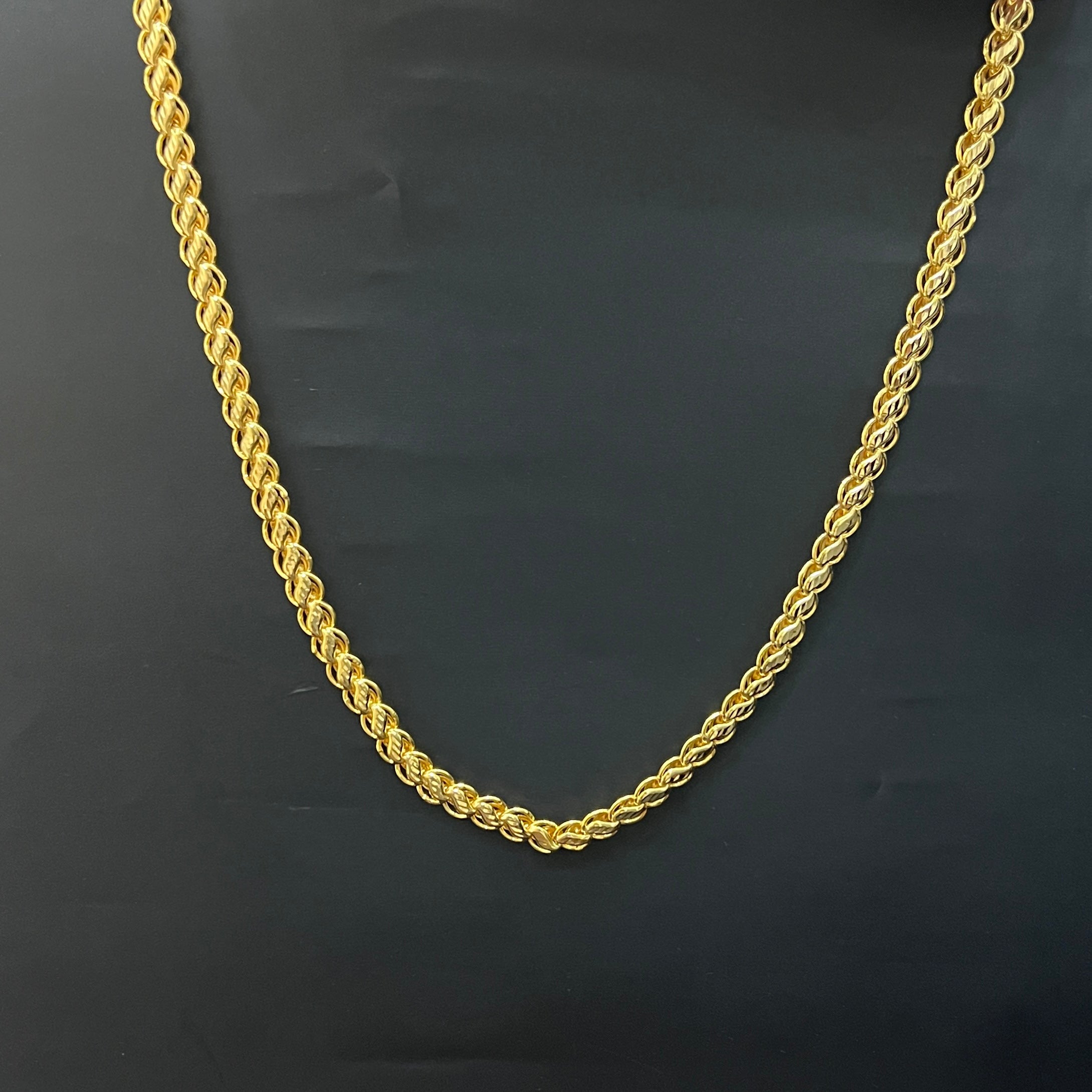 Silver Mens Lotus Gold Finished Chain