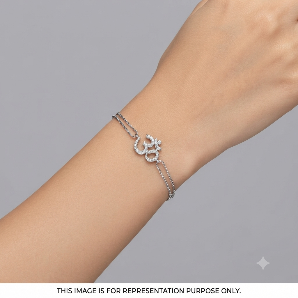 Silver Ladies Bracelet OM Double Layer Line 1 925