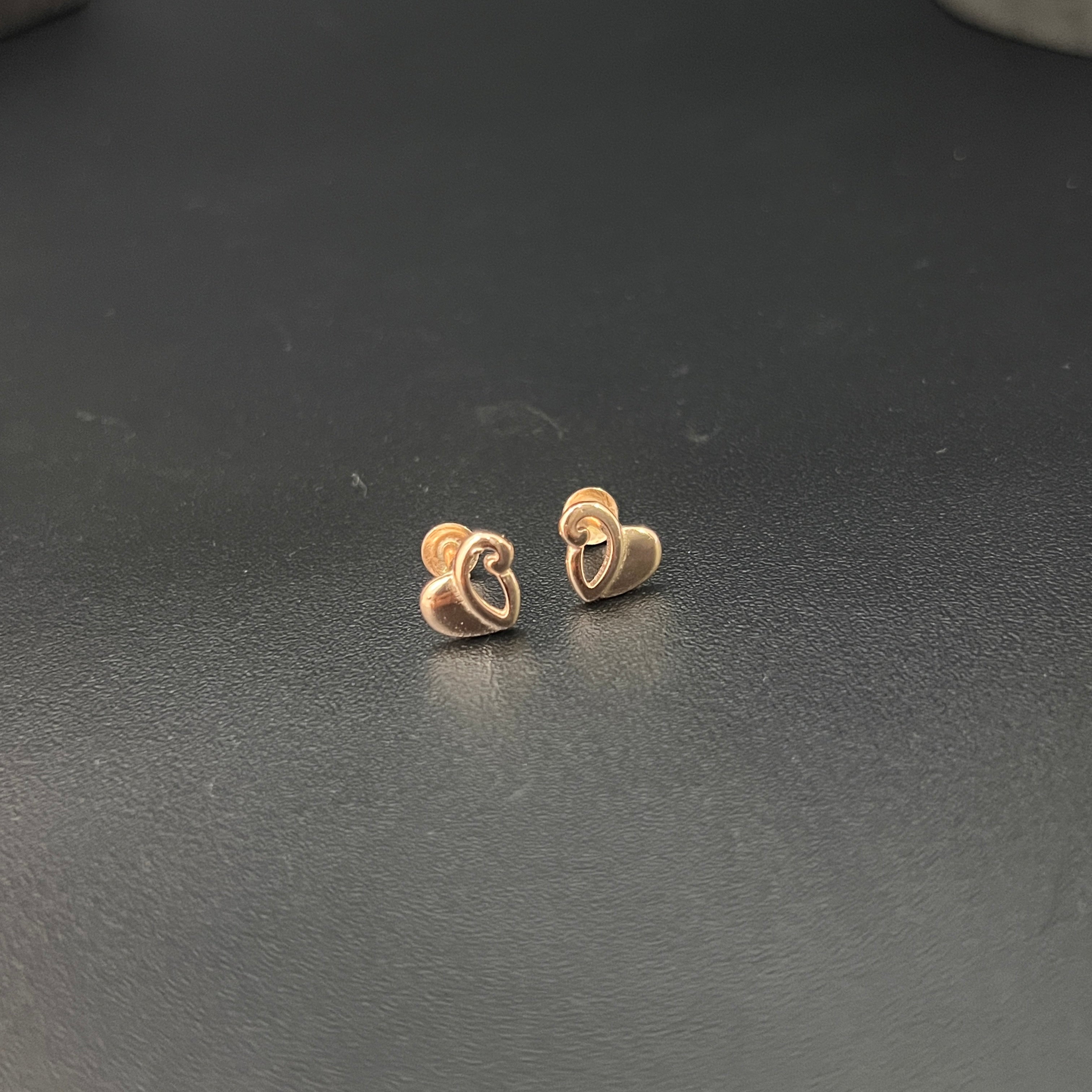 Silver Rosegold Studs Heart