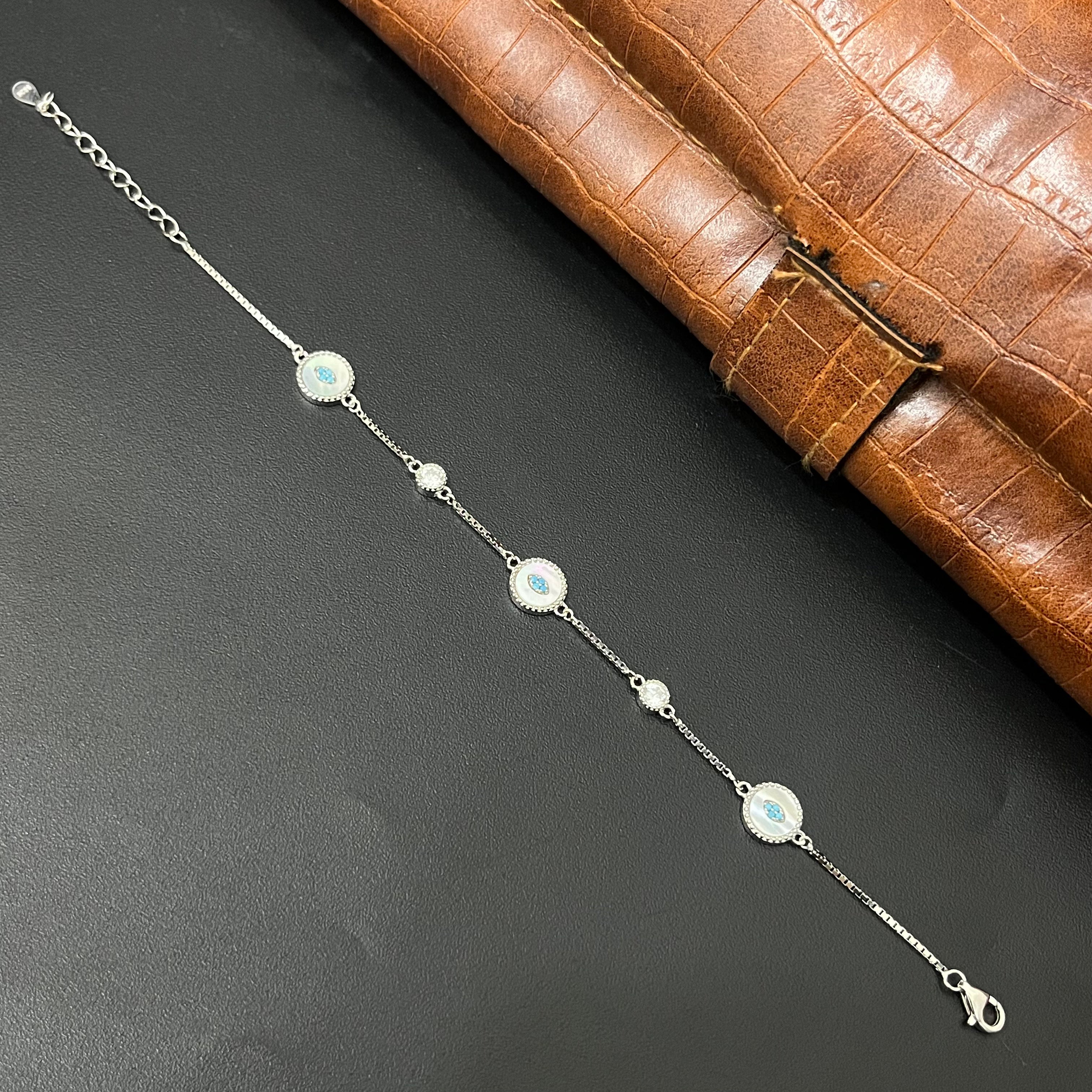 Silver ladies Bracelet Circle MOP 925