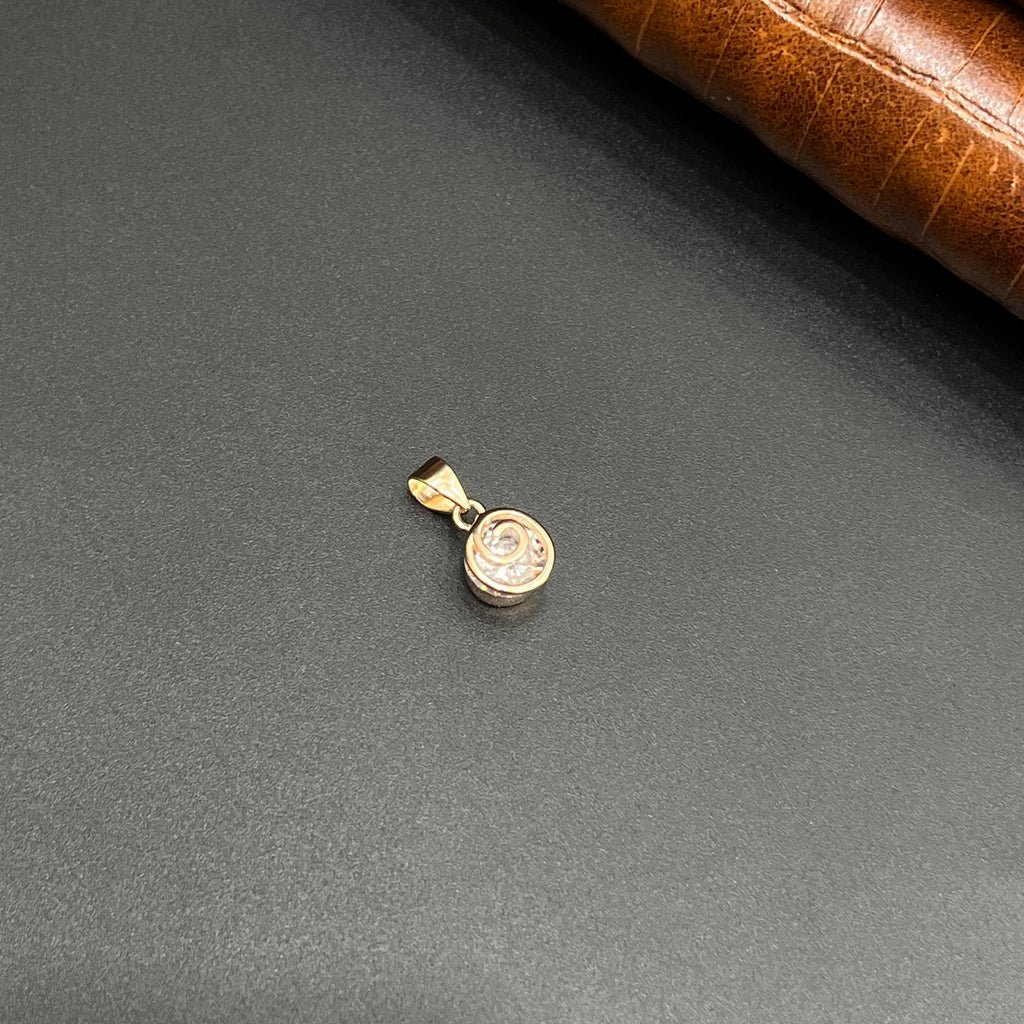 Silver Ladies Pendant Twirl Glow Round Rose Gold 925