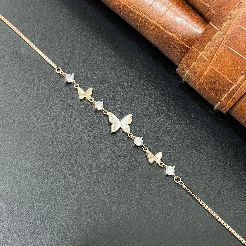 Silver ladies Bracelet Butterflies Rosegold 925
