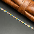 Silver Ladies Bracelet Rainbow Crystal Oval Link M03 925