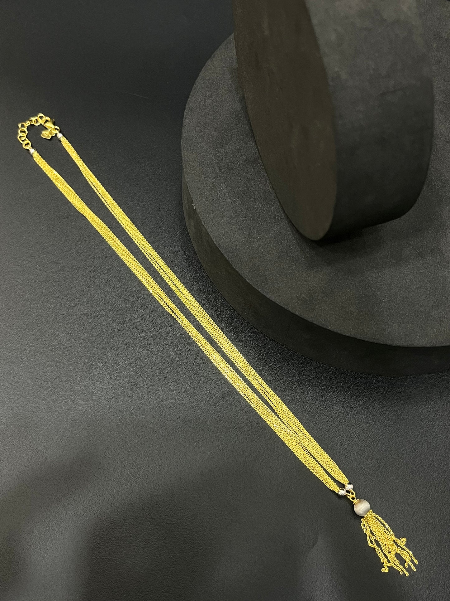 Ladies Silver Chain Gold Finished Frills