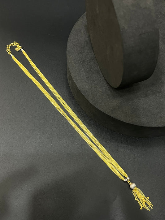 Ladies Silver Chain Gold Finished Frills