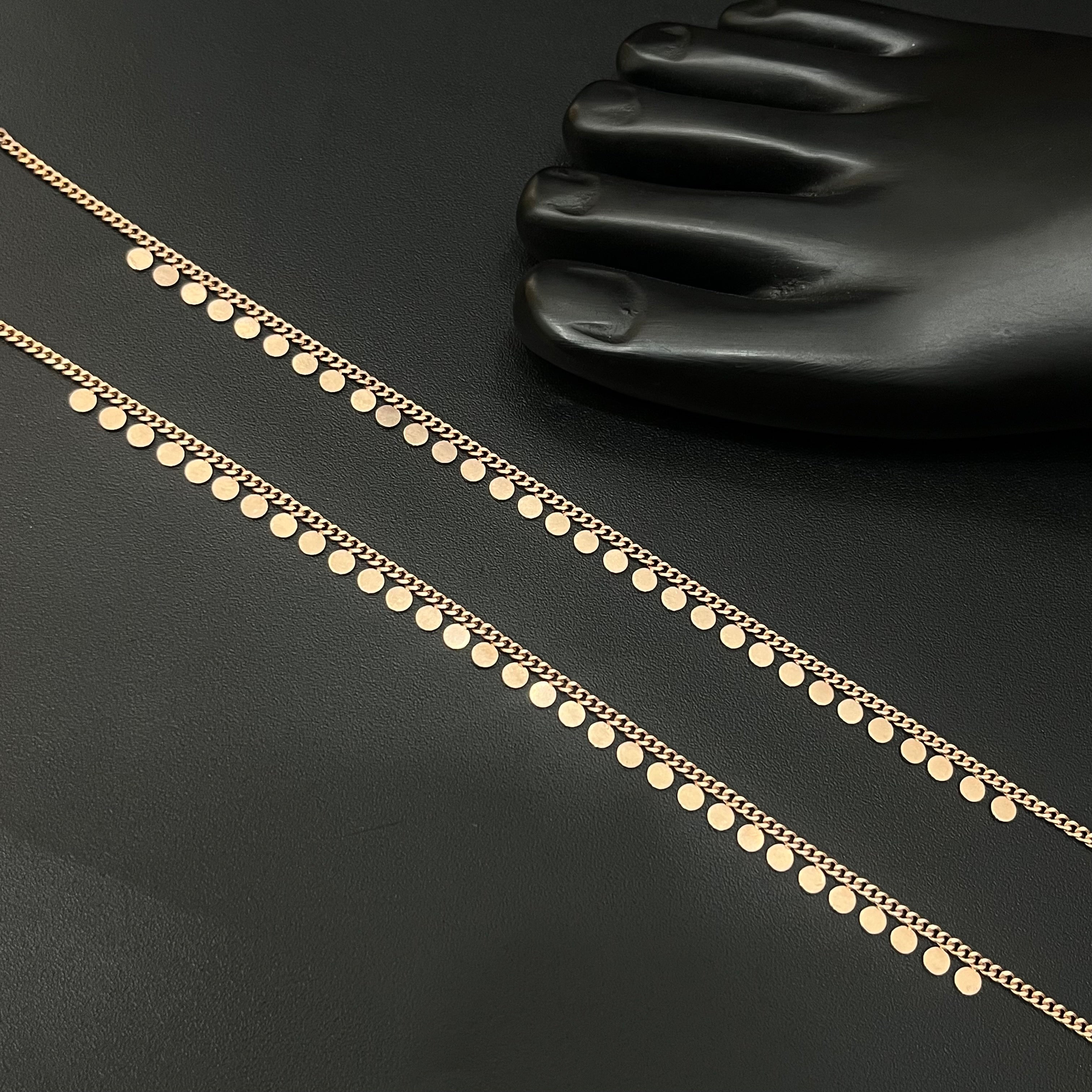 Silver Ladies Anklet Circle Drops RG