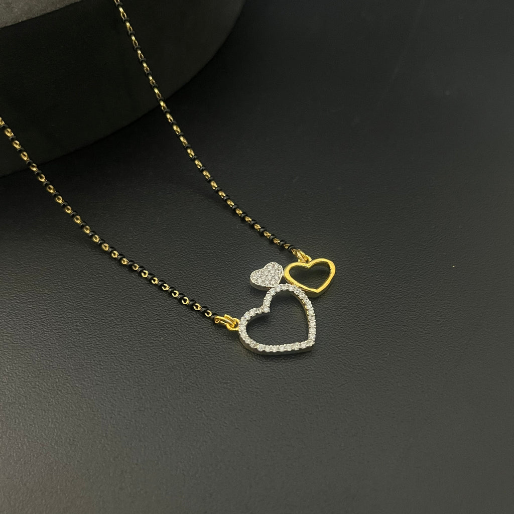 Silver Black Beads Chain Gold Finished