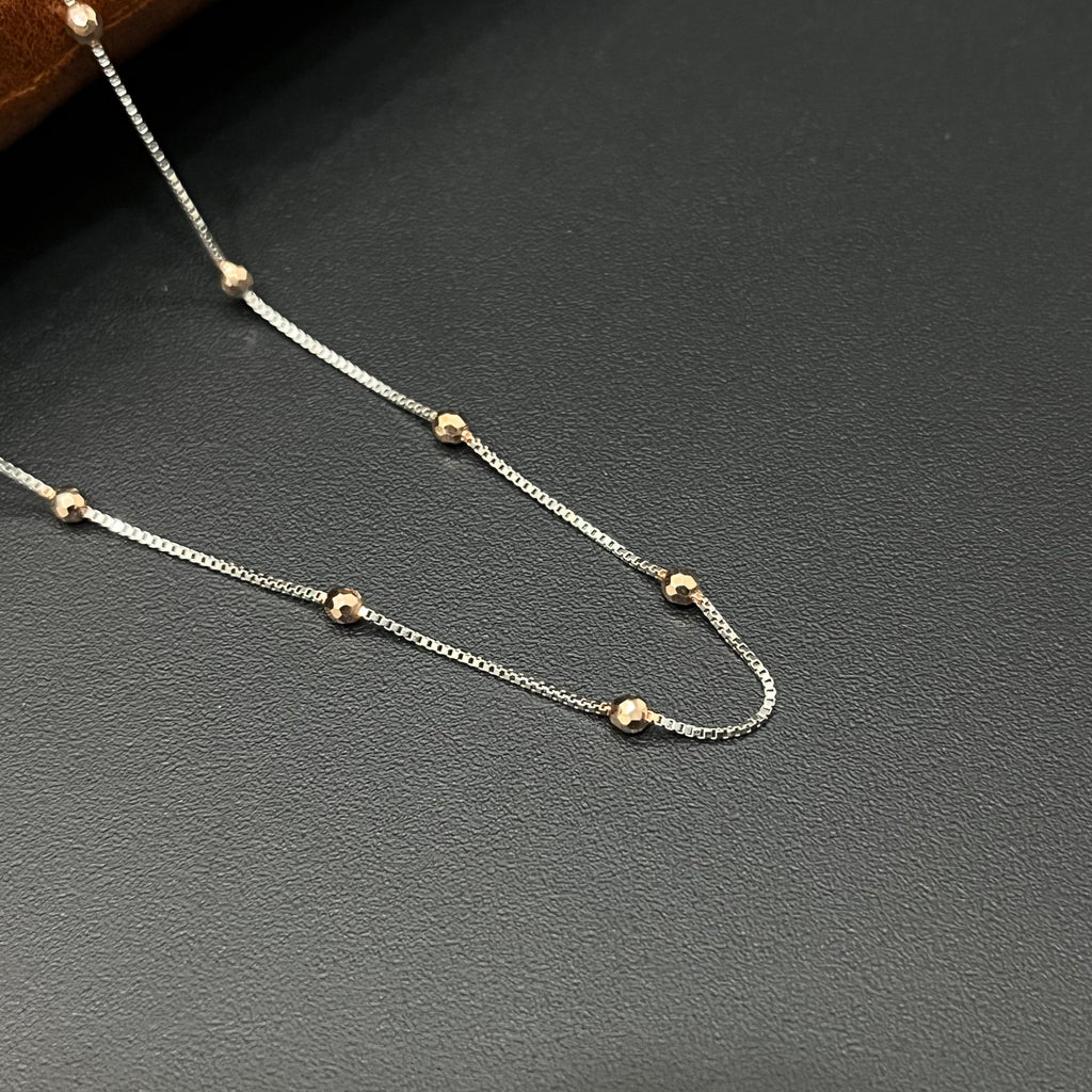 Silver Ladies Chain Rosegold Silver Box