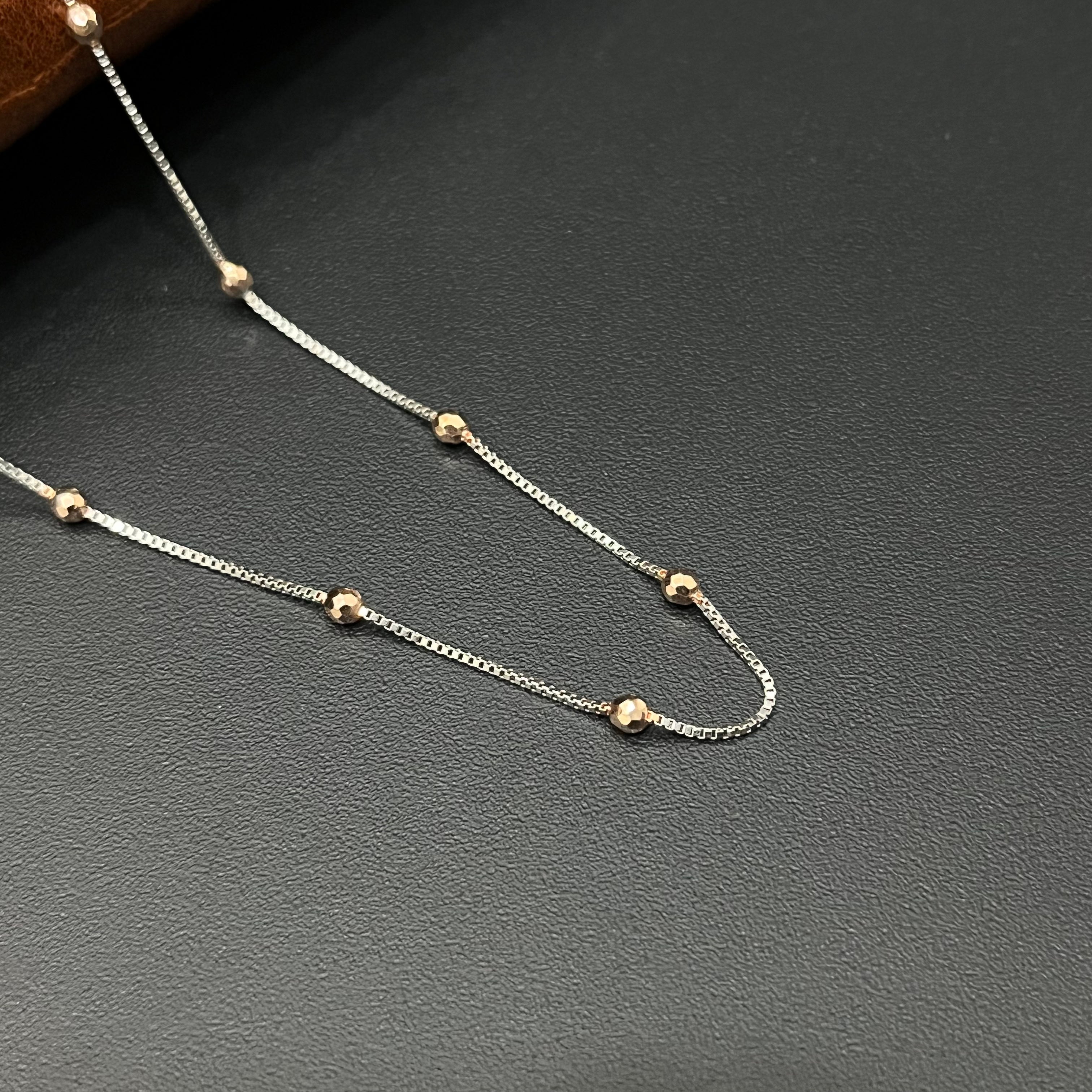Silver Ladies Chain Rosegold Silver Box