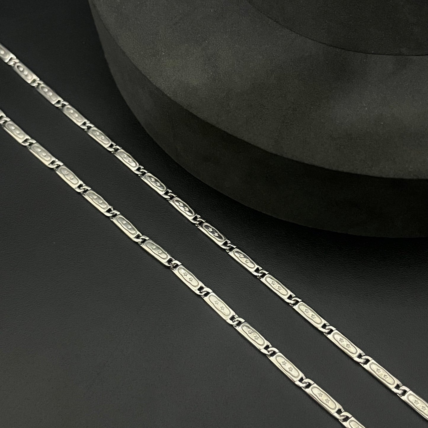 Silver Mens Chain Flat Italian Star