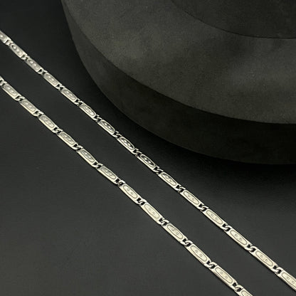 Silver Mens Chain Flat Italian Star