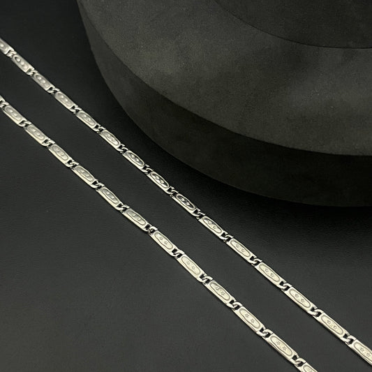 Silver Mens Chain Flat Italian Star