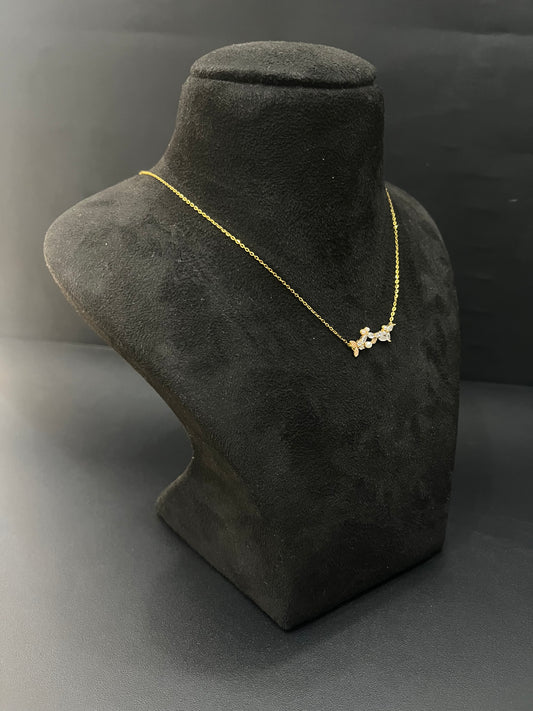 Ladies Silver Chain Gold Finished  Floral