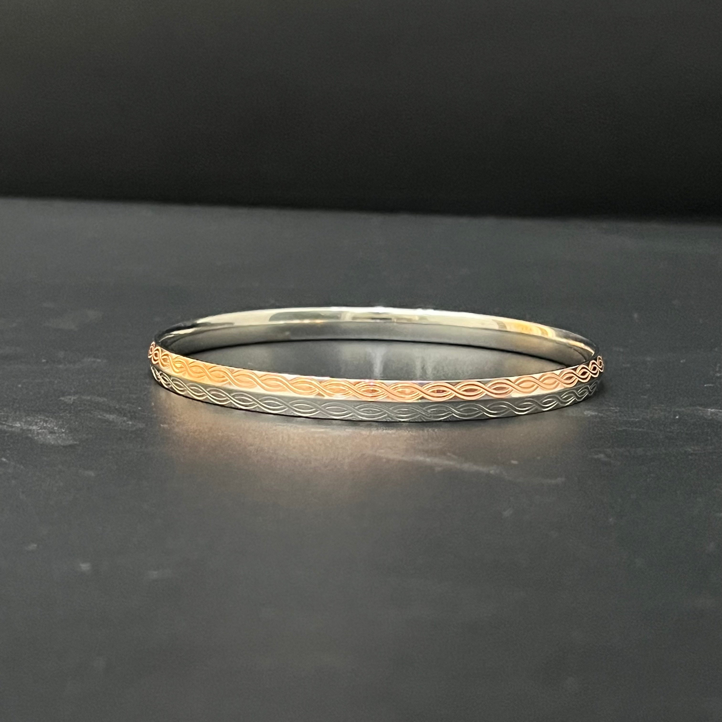 Silver Mens Kada Rosegold Finished Imported 925 R03