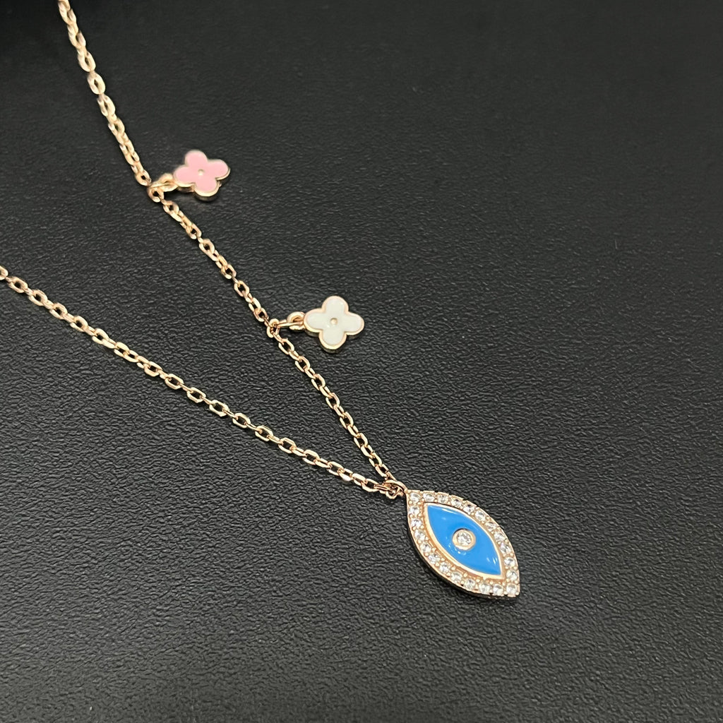 Silver Ladies Chain Charms Rosegold Colourflu Clover