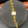 Silver  Ladies Watch Antique Leaf Gold Finish 925