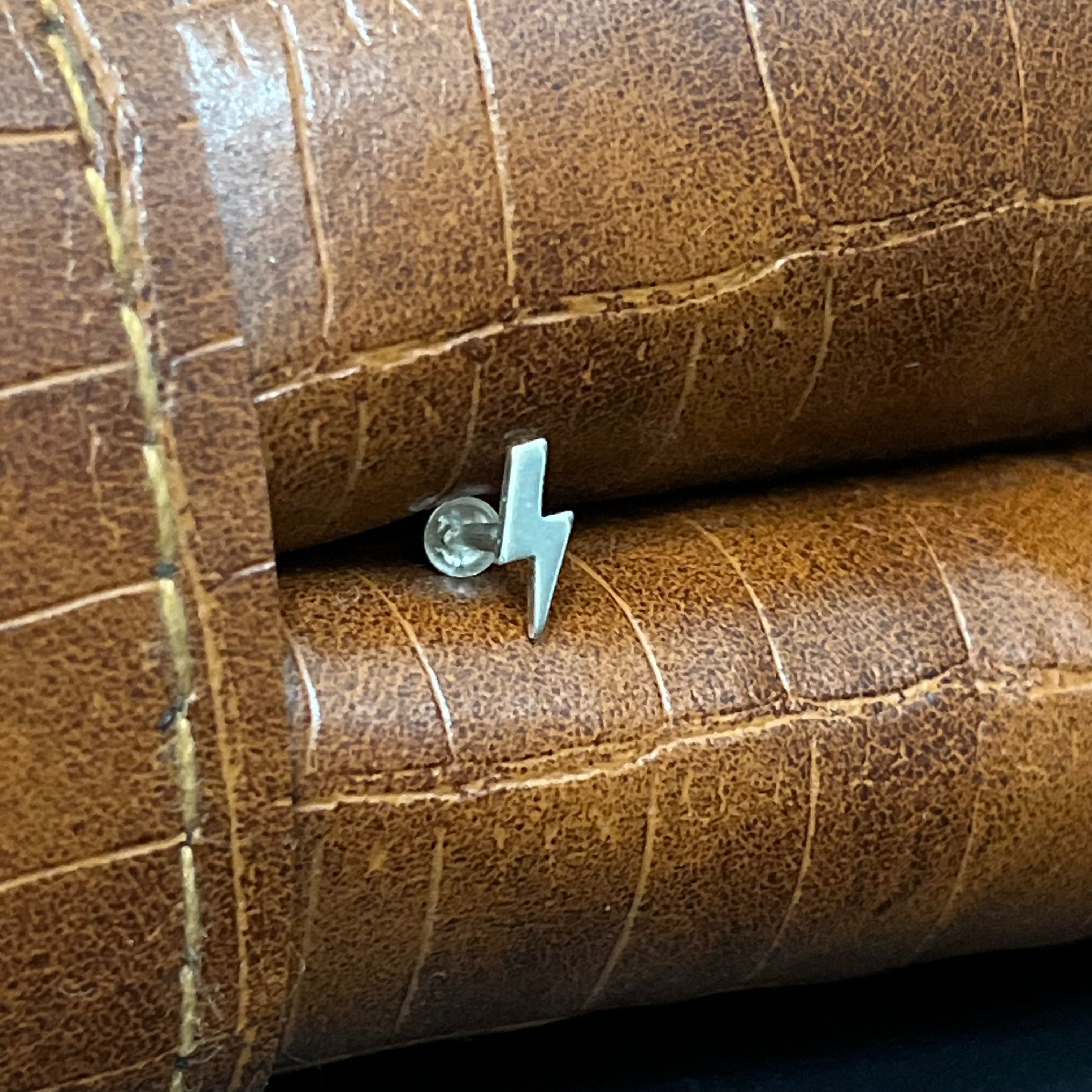 Silver Mens Thunder Stud Single Ear 925