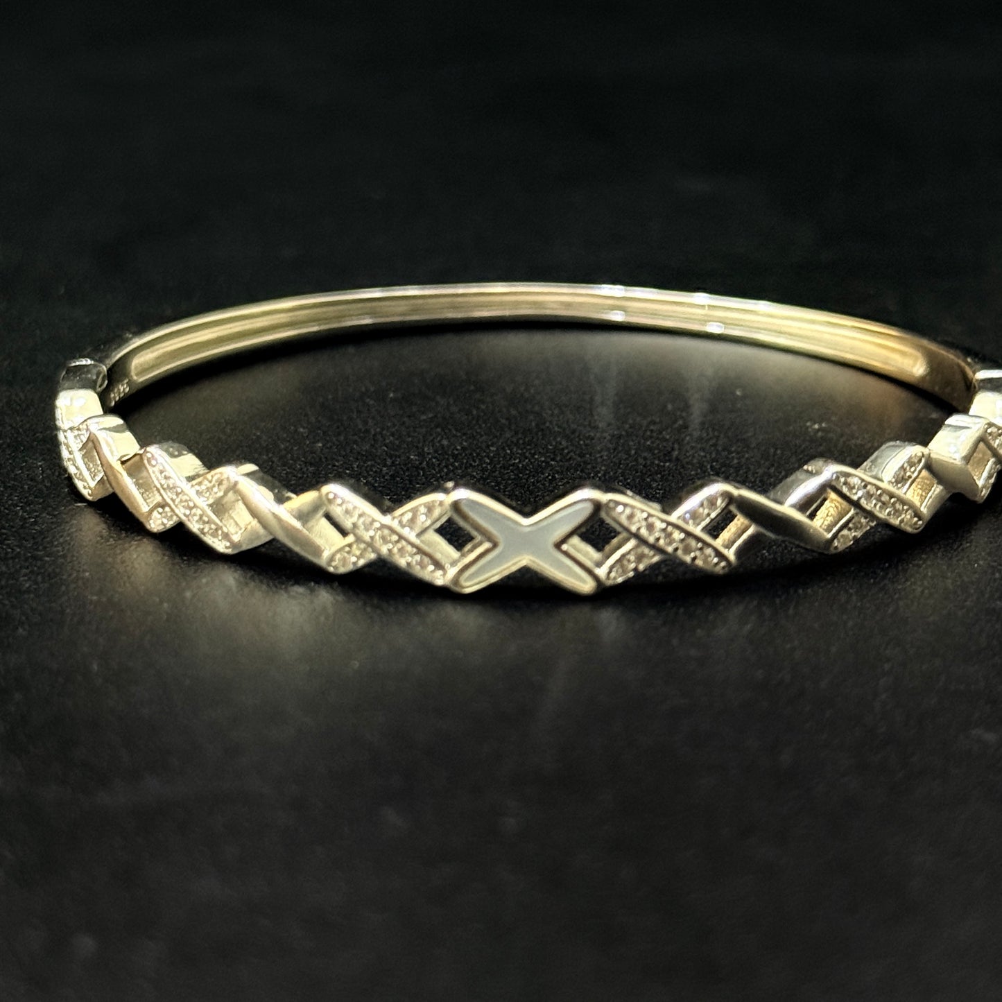 Ladies Silver Diamond-Cut Finish Kada