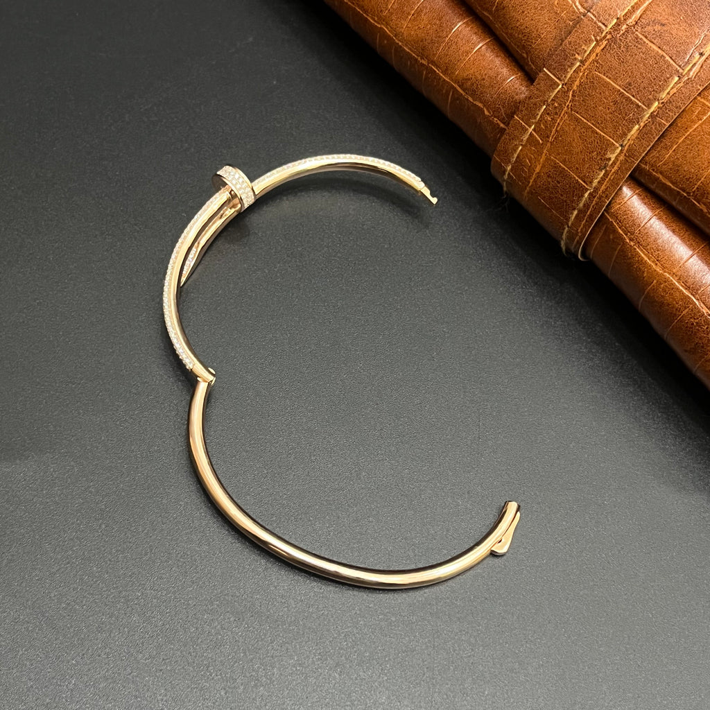Silver Unisex Nail Kada Elegant Twist Knot Rose Gold 925