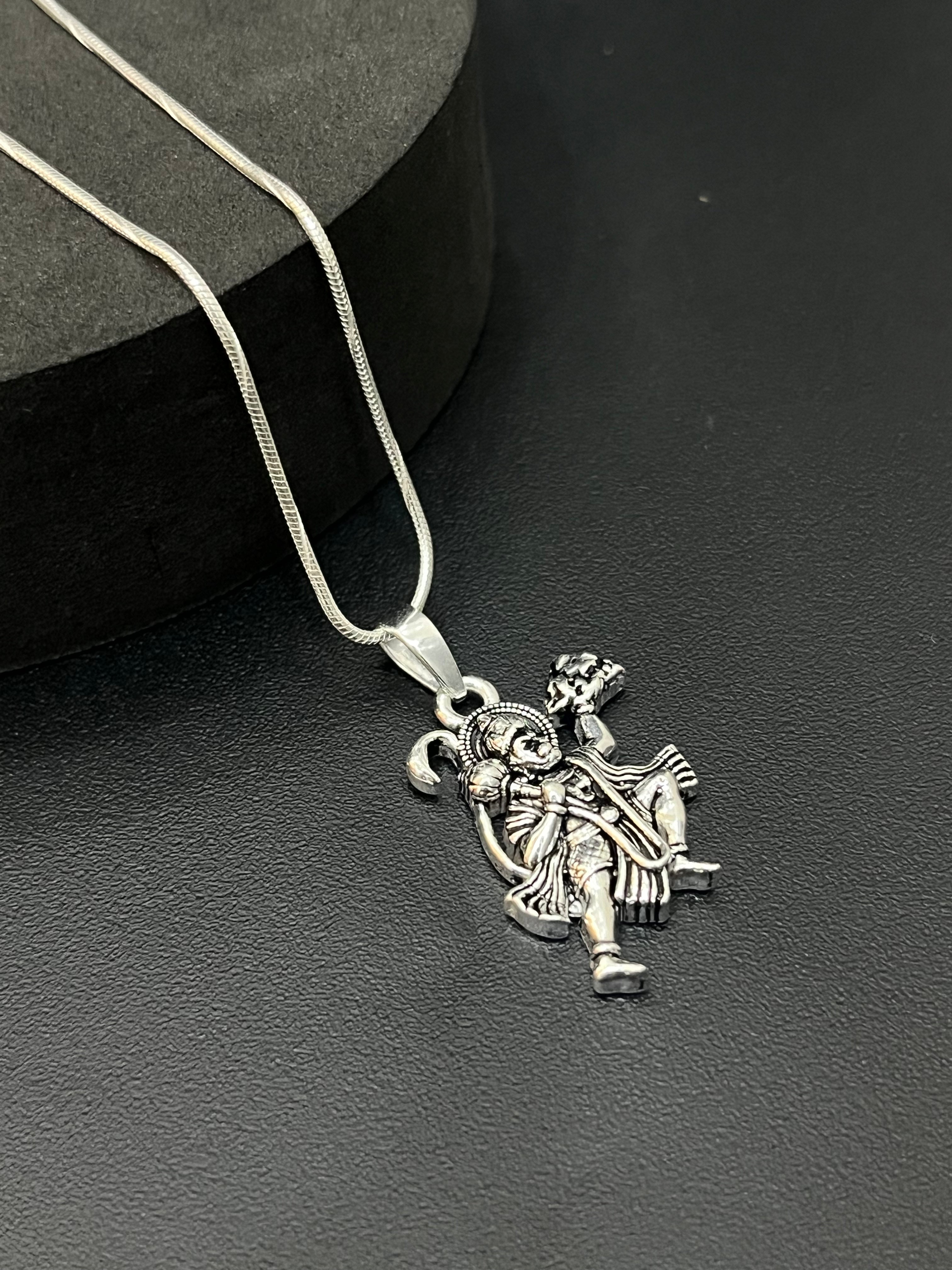 Silver Bajrangabali Pendant Antique