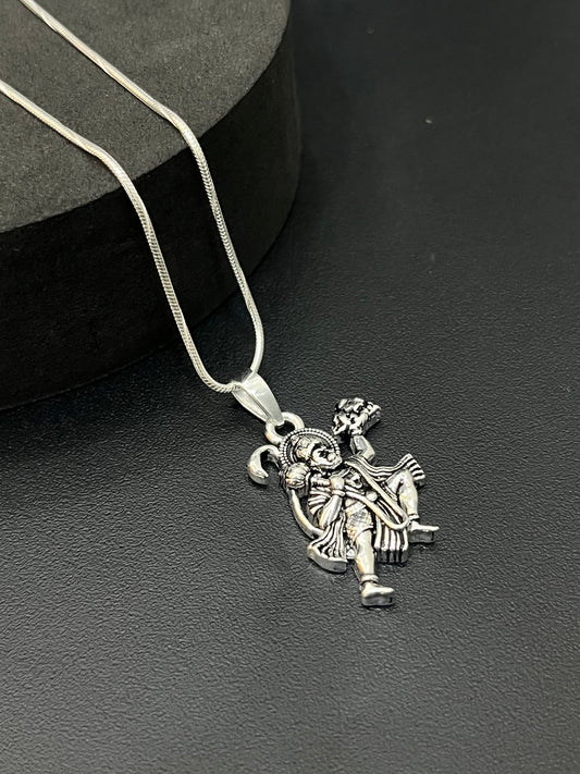 Silver Bajrangabali Pendant Antique