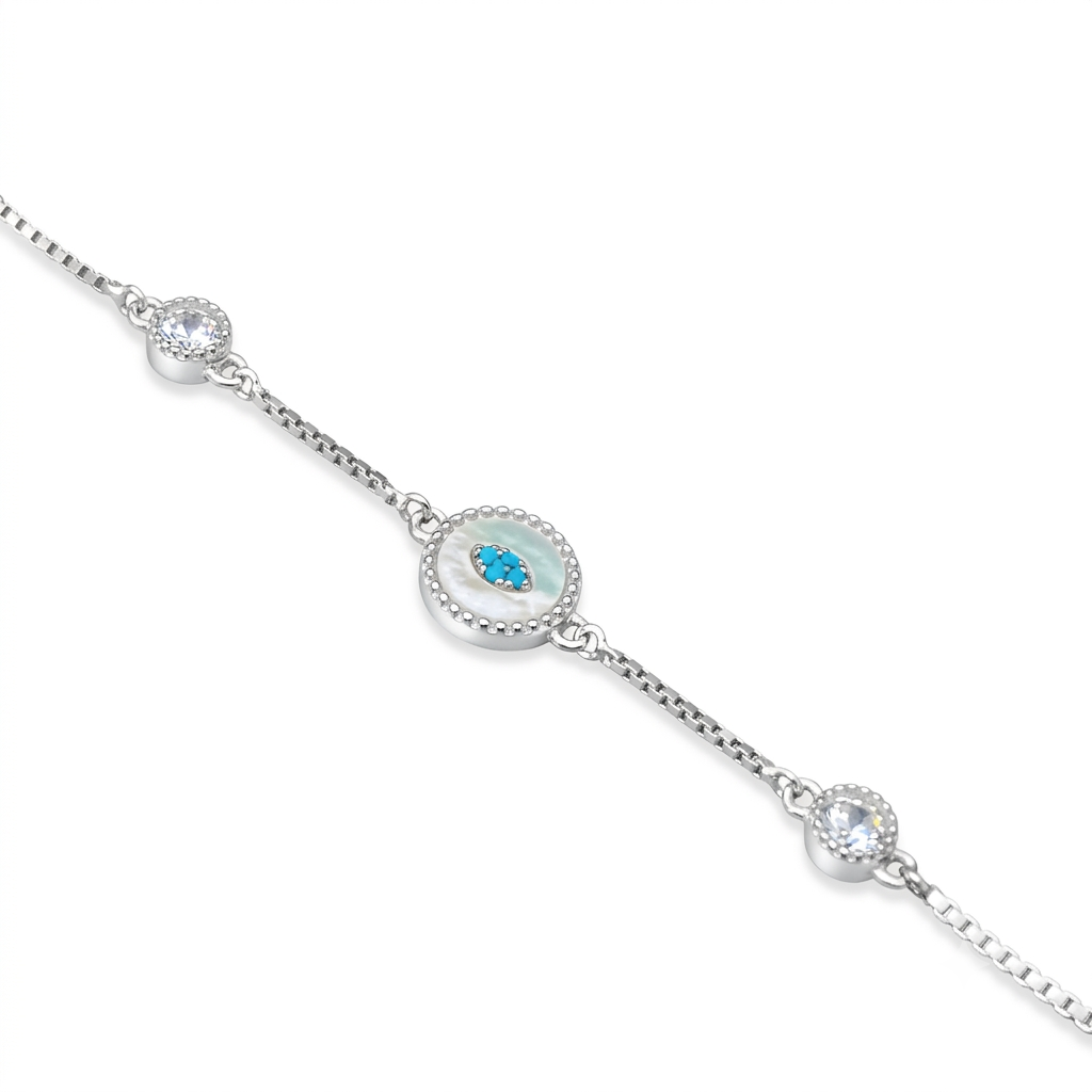 Silver ladies Bracelet Circle MOP 925