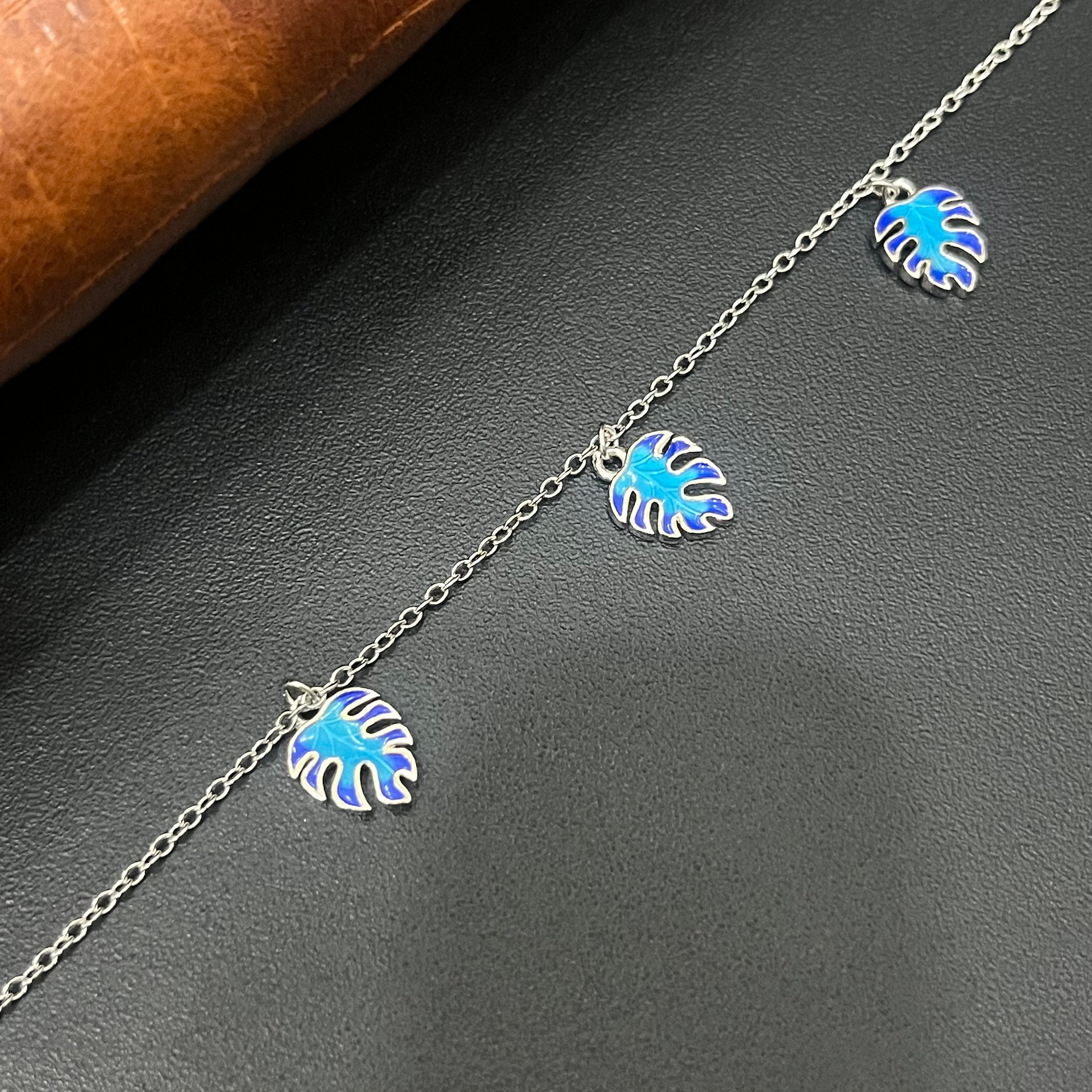 Silver Baby Bracelet Blue Charms