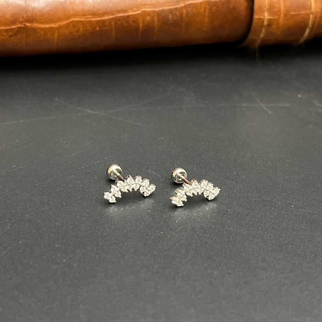 Silver Second Studs C Shape Zicron AD 925