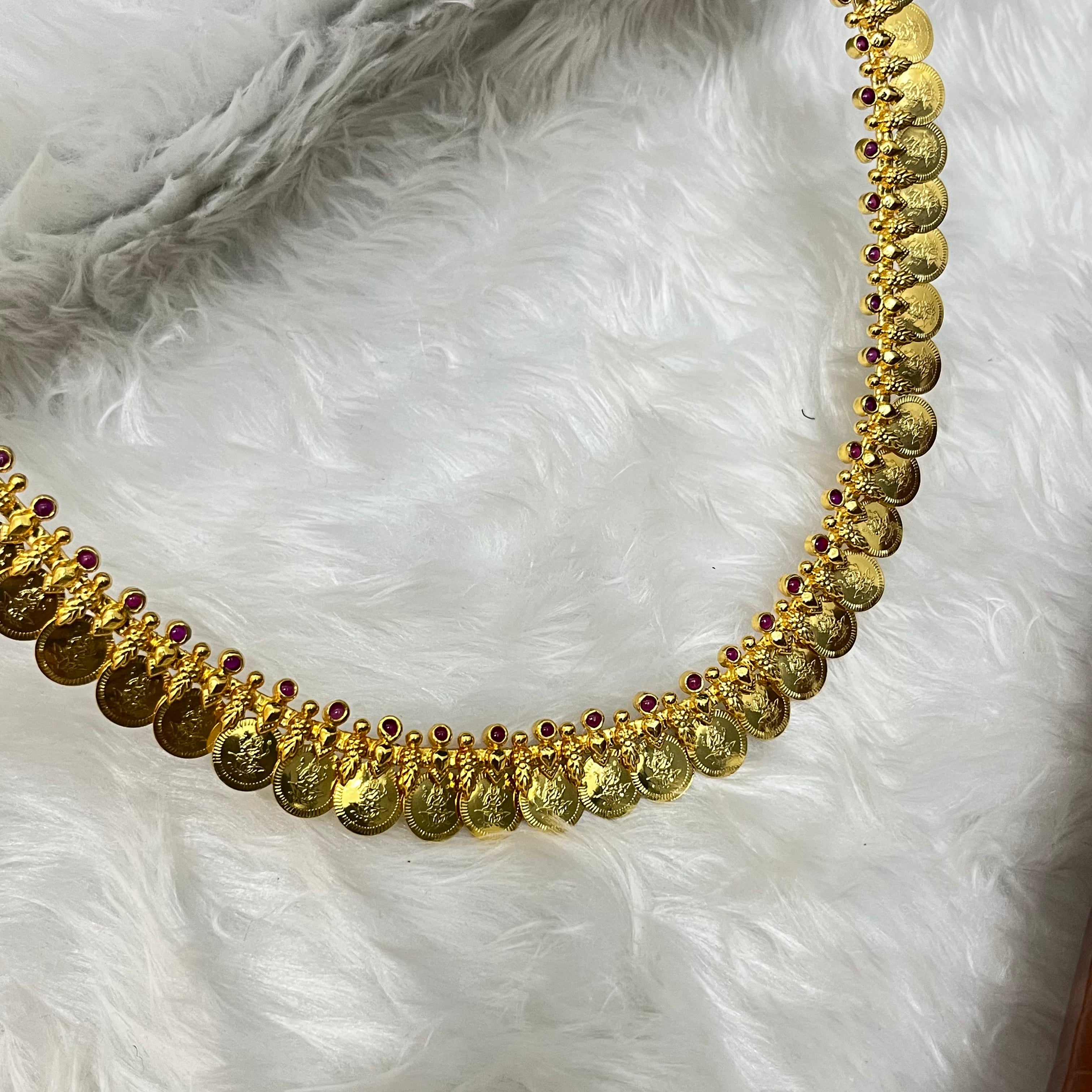 Silver Kasi Malai Haram Gold Finished 925