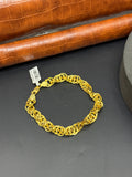 Silver Mens Bracelet Spiral Gold Polish 925