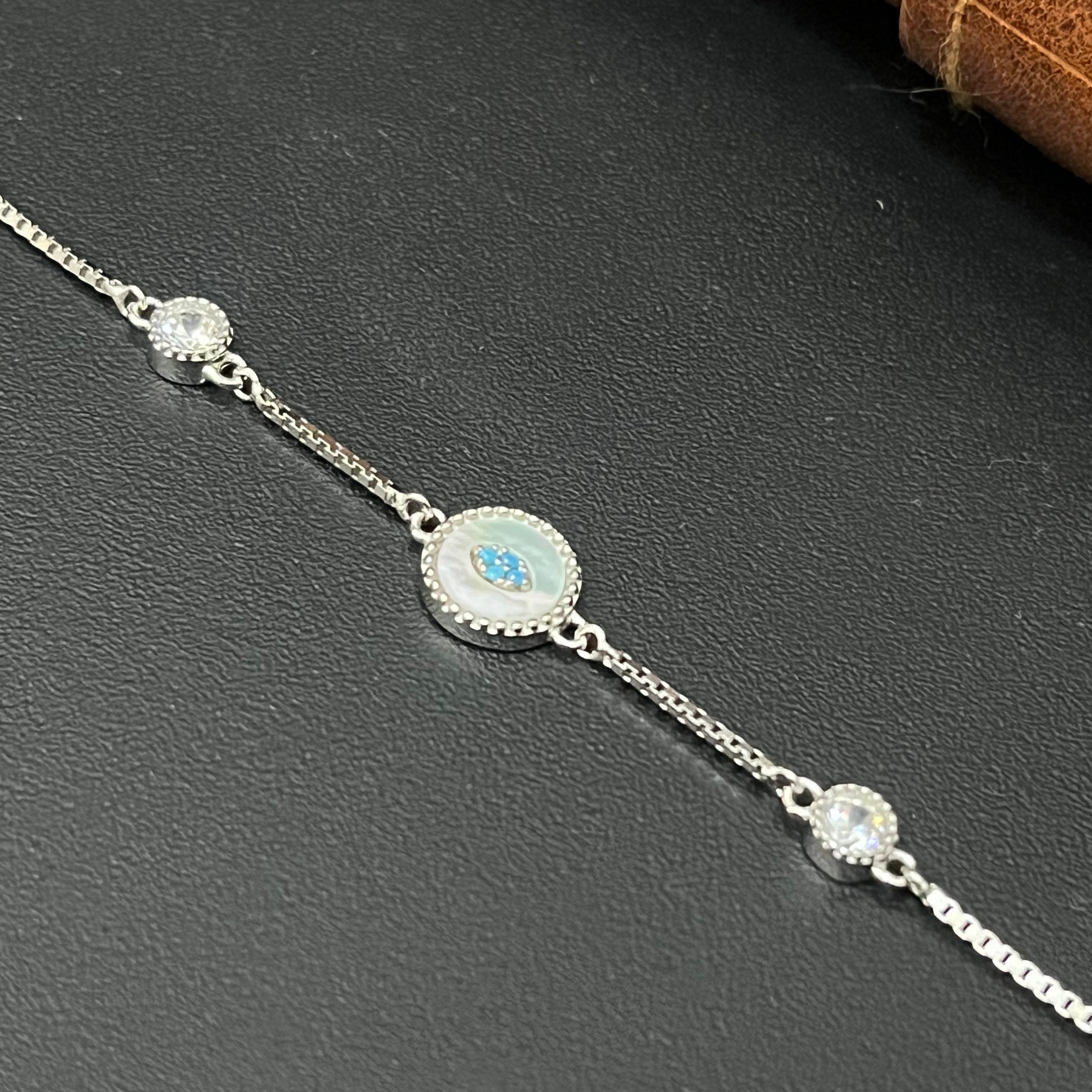 Silver ladies Bracelet Circle MOP 925