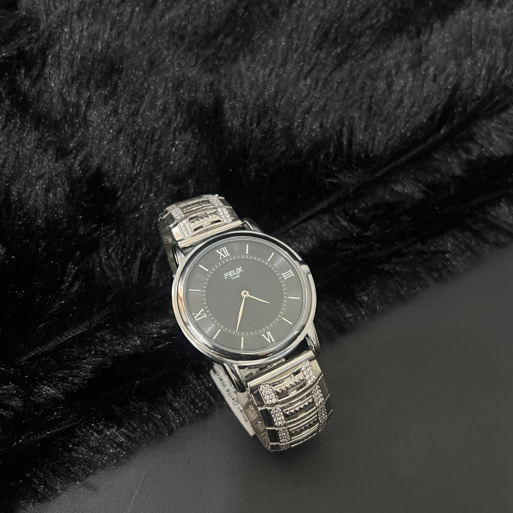Silver Mens watch Imperial Diamond Link Stone 925