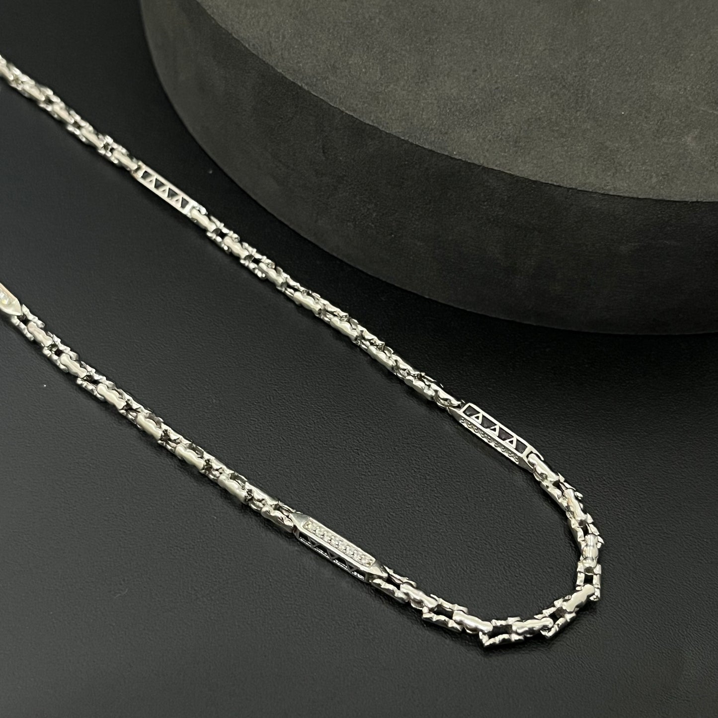 Silver Mens Chain Choco Bolder Cut
