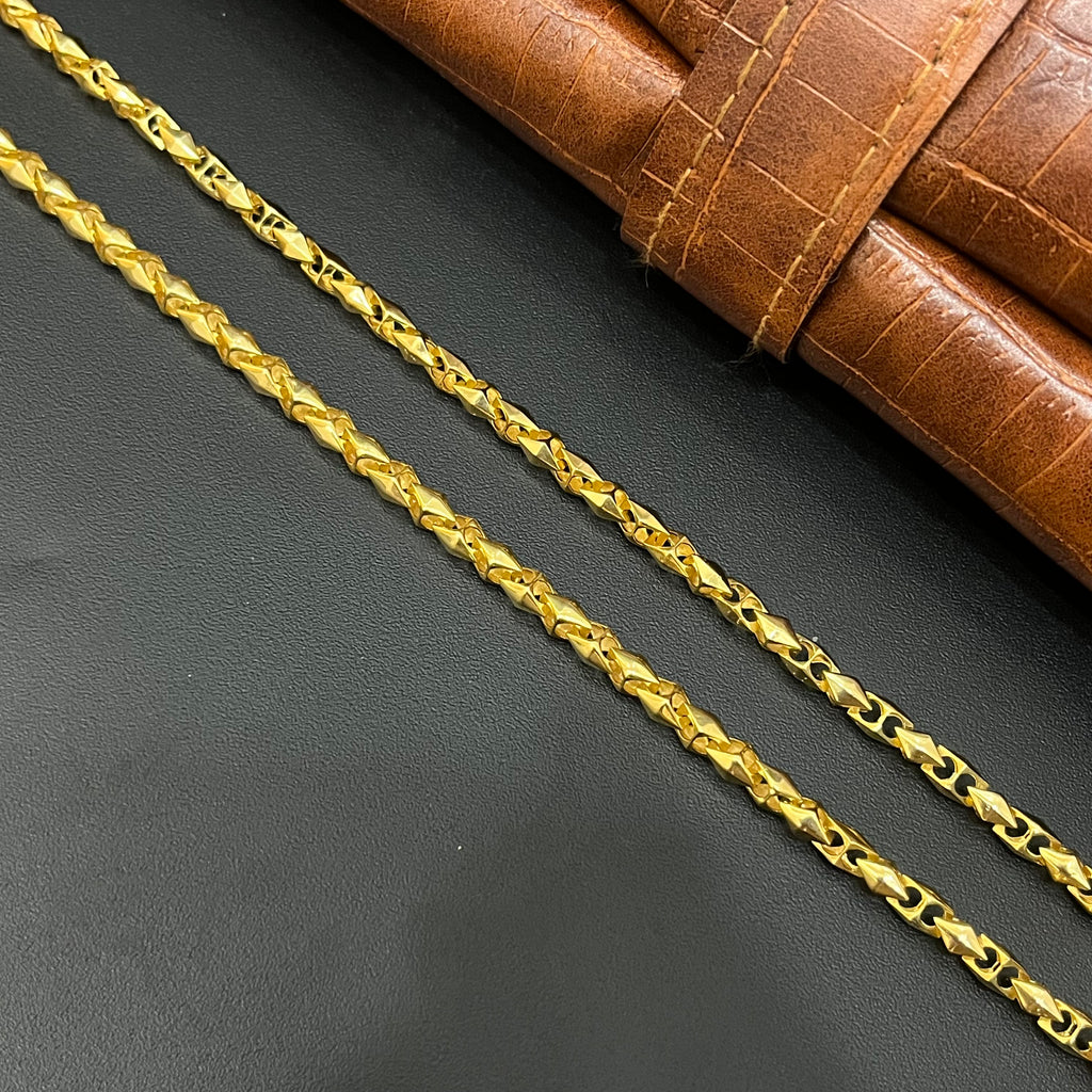 Silver Mens Chain Gold Finished Kathli Imported 925