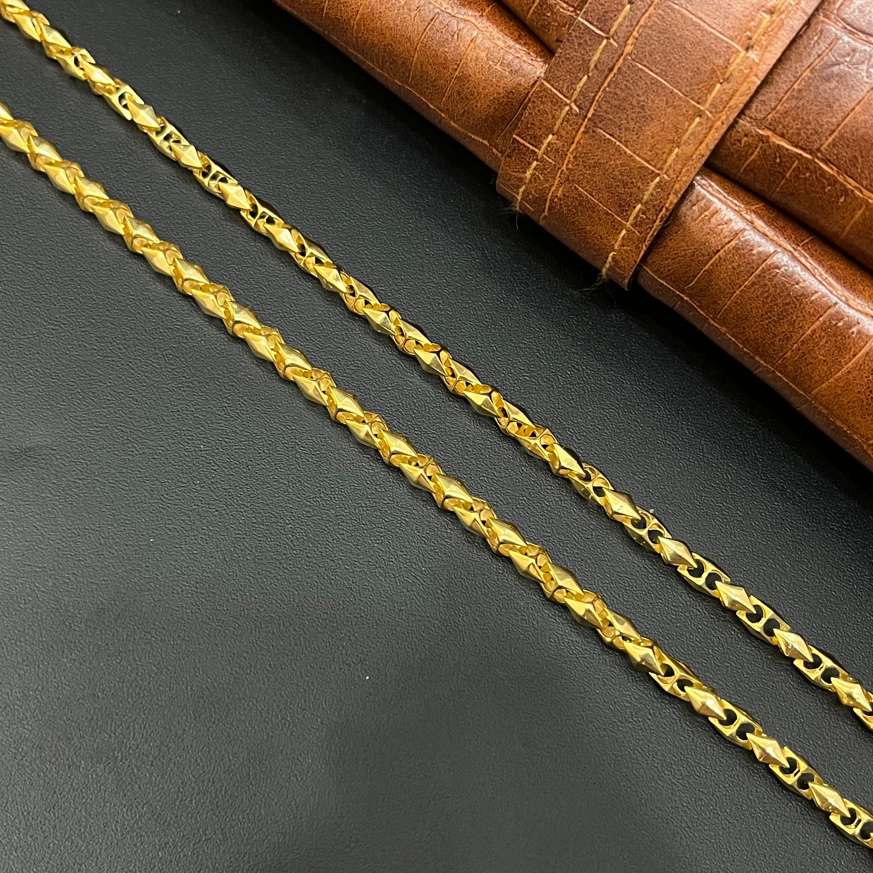 Silver Mens Chain Gold Finished Kathli Imported 925